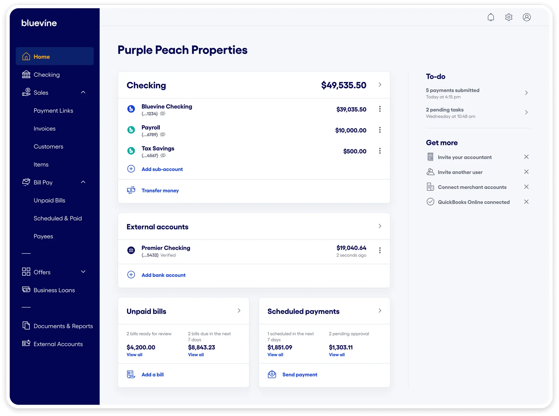 Business checking account online