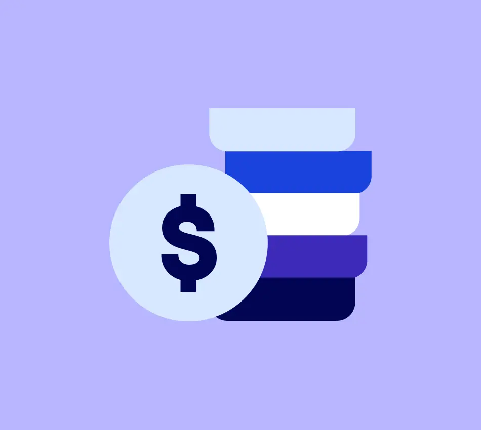 Illustration of coins stacking up.