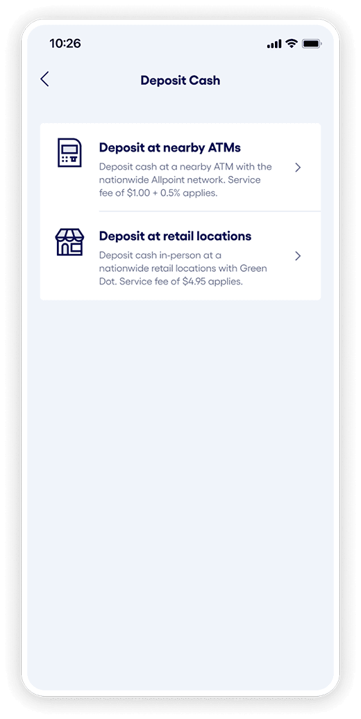 add funds with cash