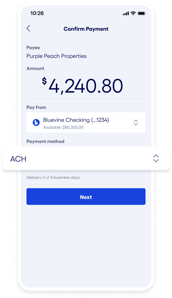 pay bills by ach (option a)