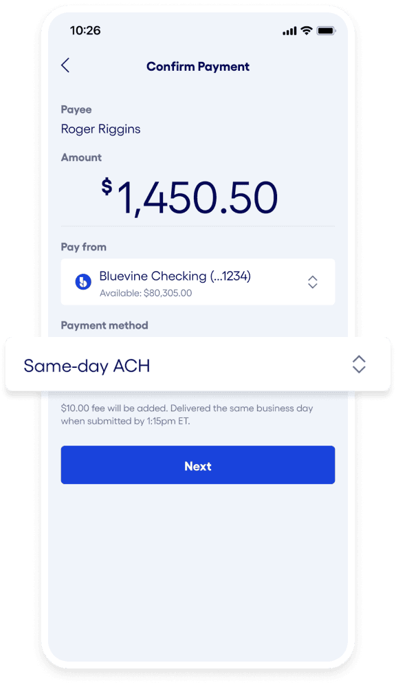 pay bills by ach (option b)
