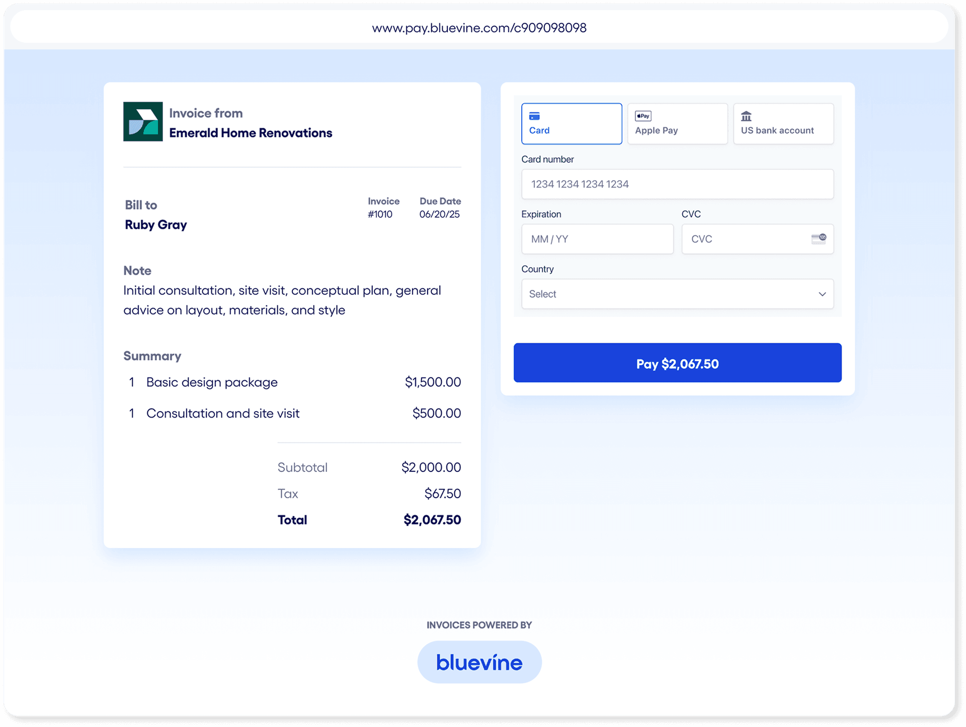 invoicing customer view