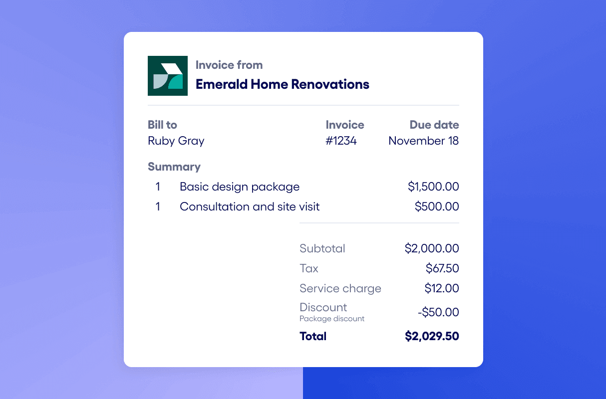 Free professional invoicing