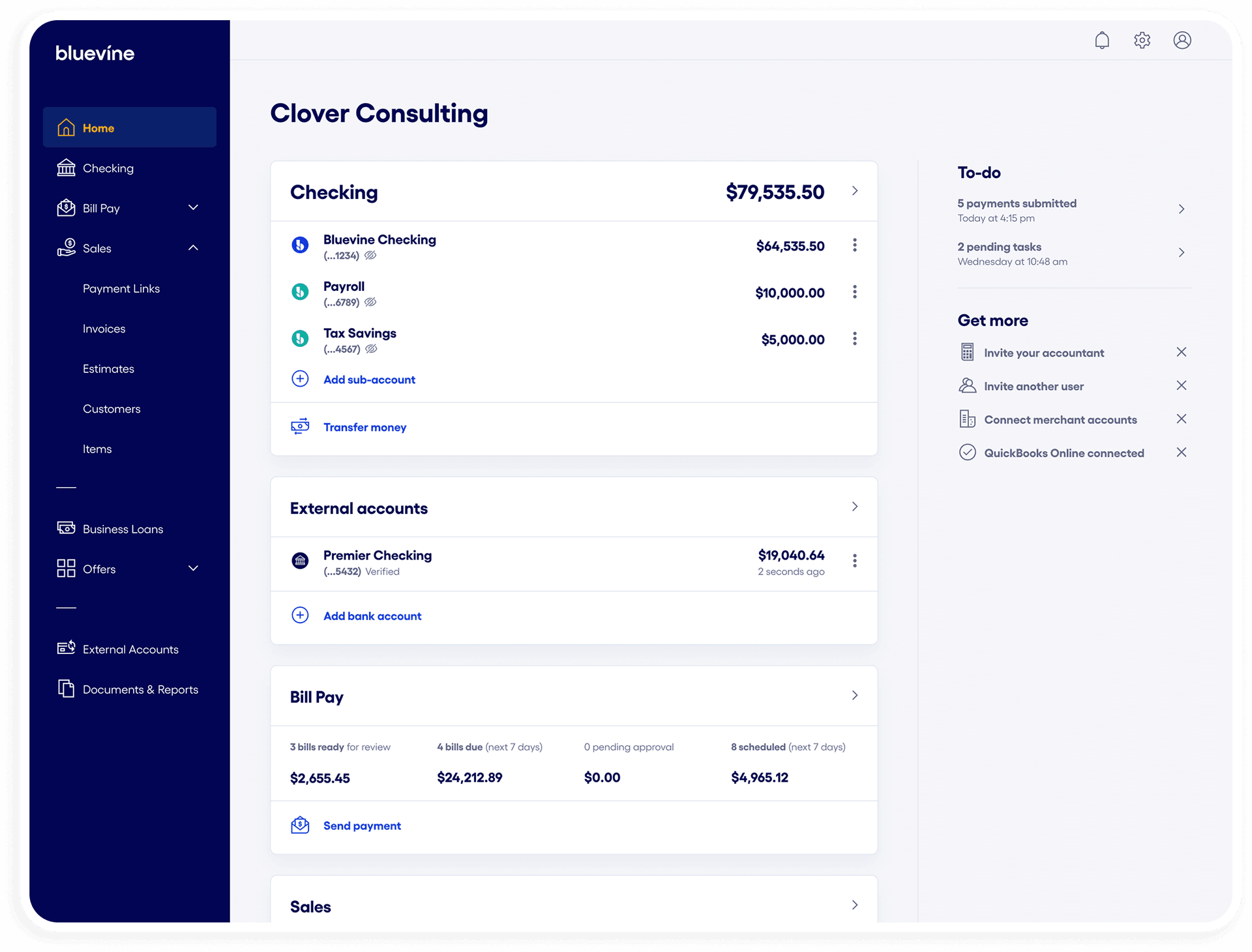 Business checking account online