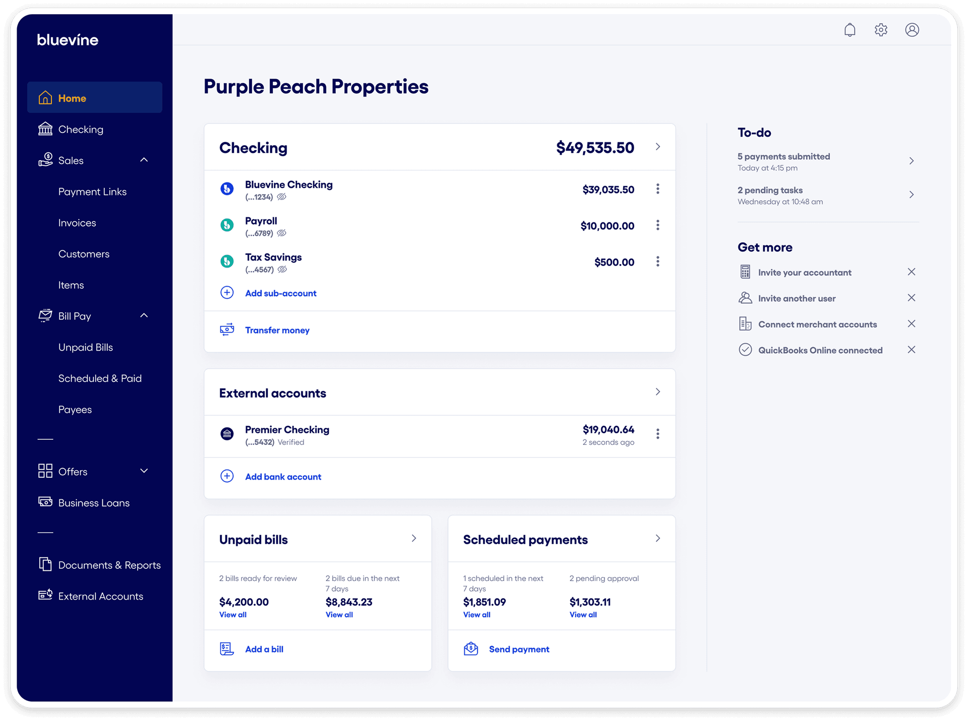 Business checking account online