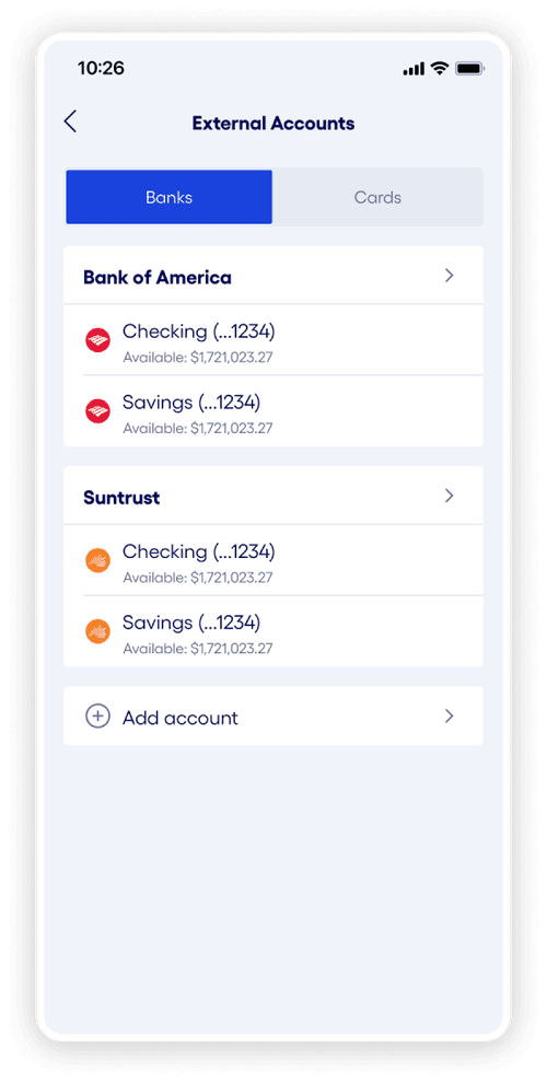 Connect your external bank account