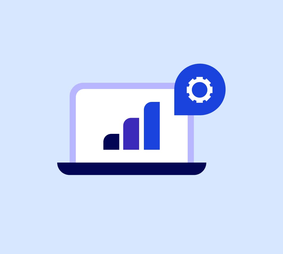 Illustration of laptop that displays how marketing automation can lead to business growth.