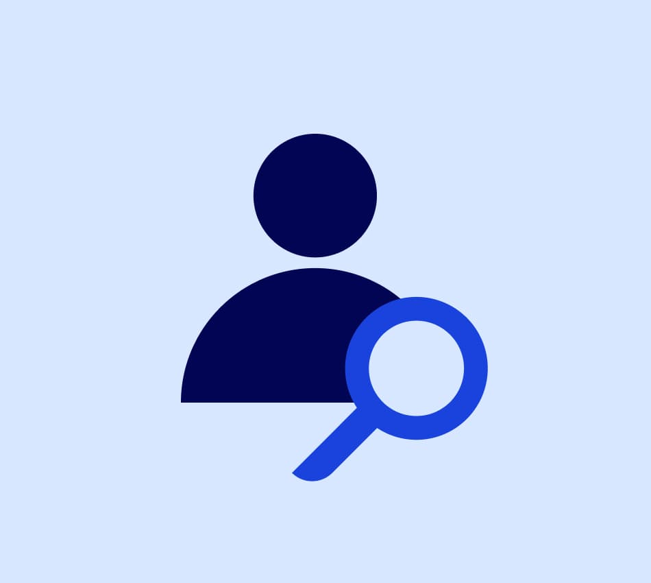 Illustration of a person with a magnifying glass.