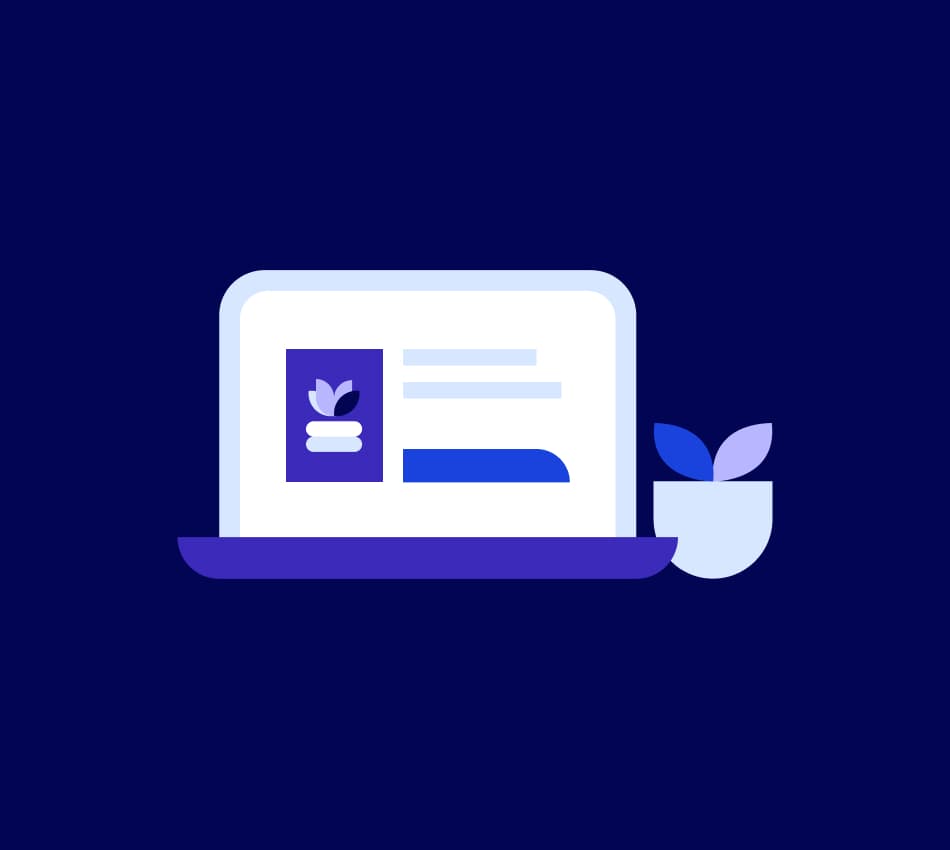 Illustration of a laptop screen showing an ecommerce website.