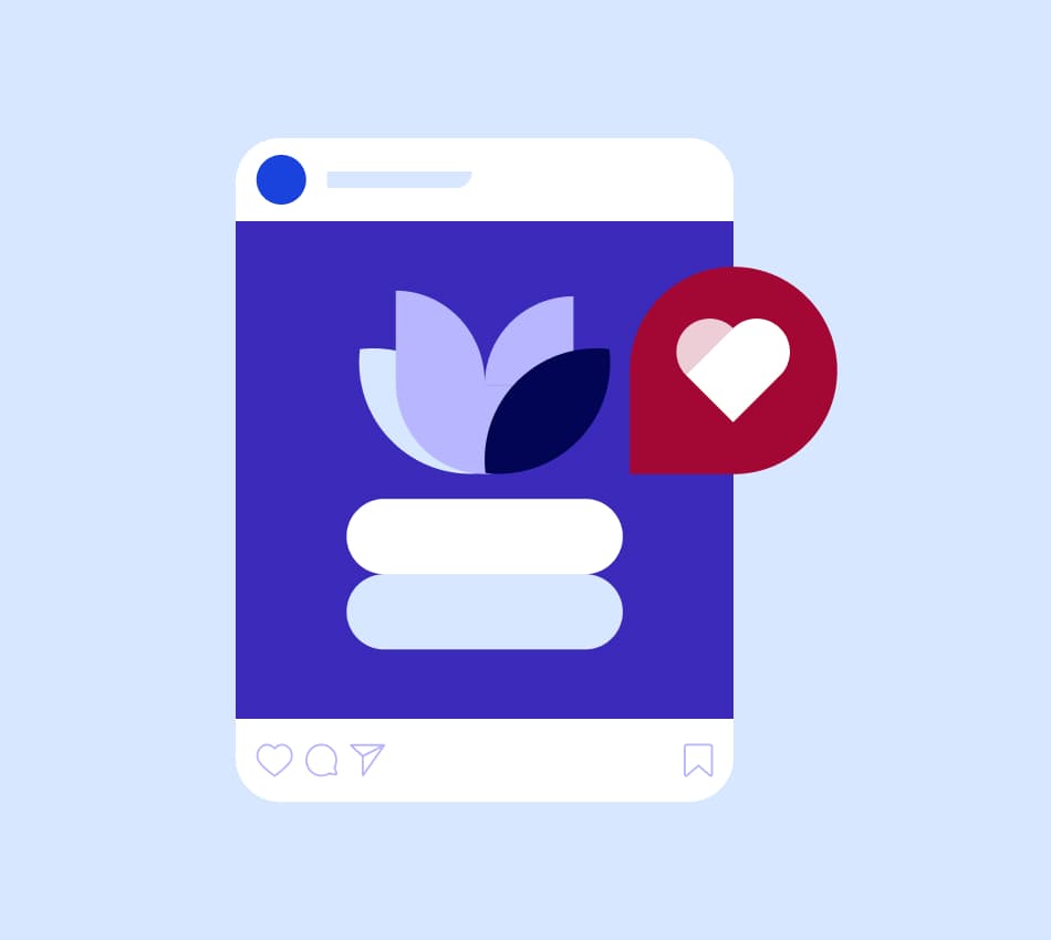 Illustration of an Instagram post getting a 'like.'