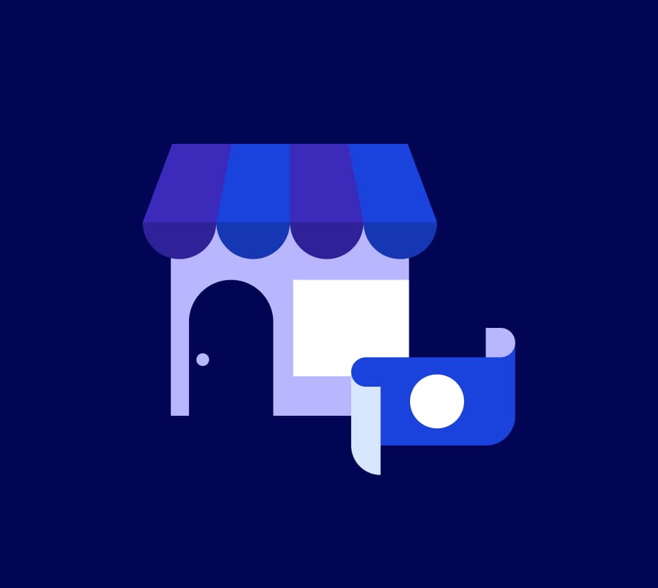 Illustration of a storefront with extra cash.