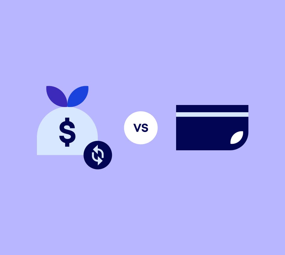 Illustration of a revolving business line of credit vs. a business credit card.