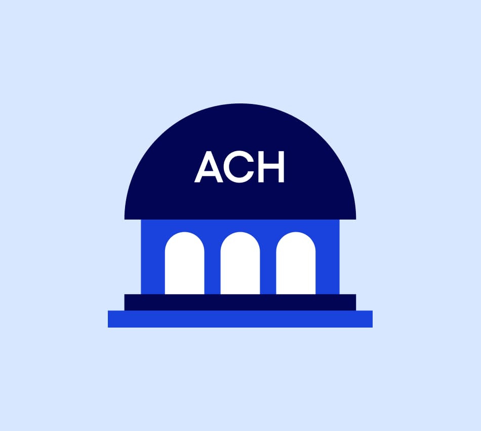 Illustration of a financial institution that offers free ACH transfers and payments.