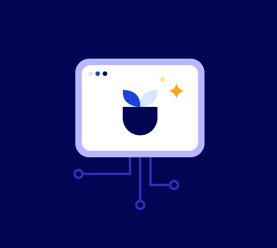 Illustration of a succulent plant on a screen to represent images created by GenAI.