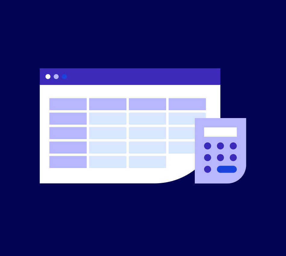 illustration with calendar and calculator