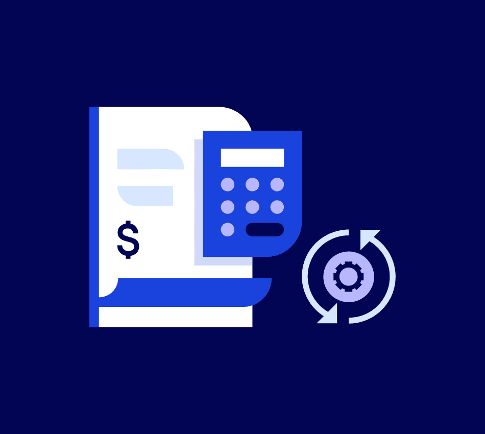 Illustration of paid invoice and calculator