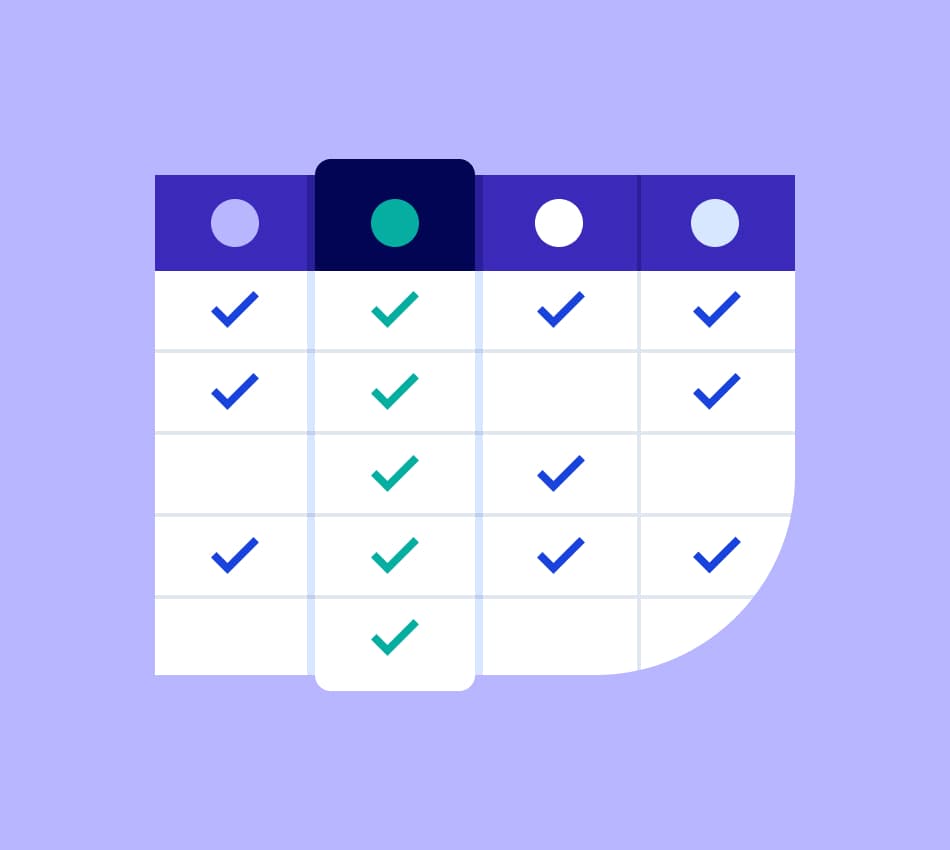 Illustration of comparison chart.