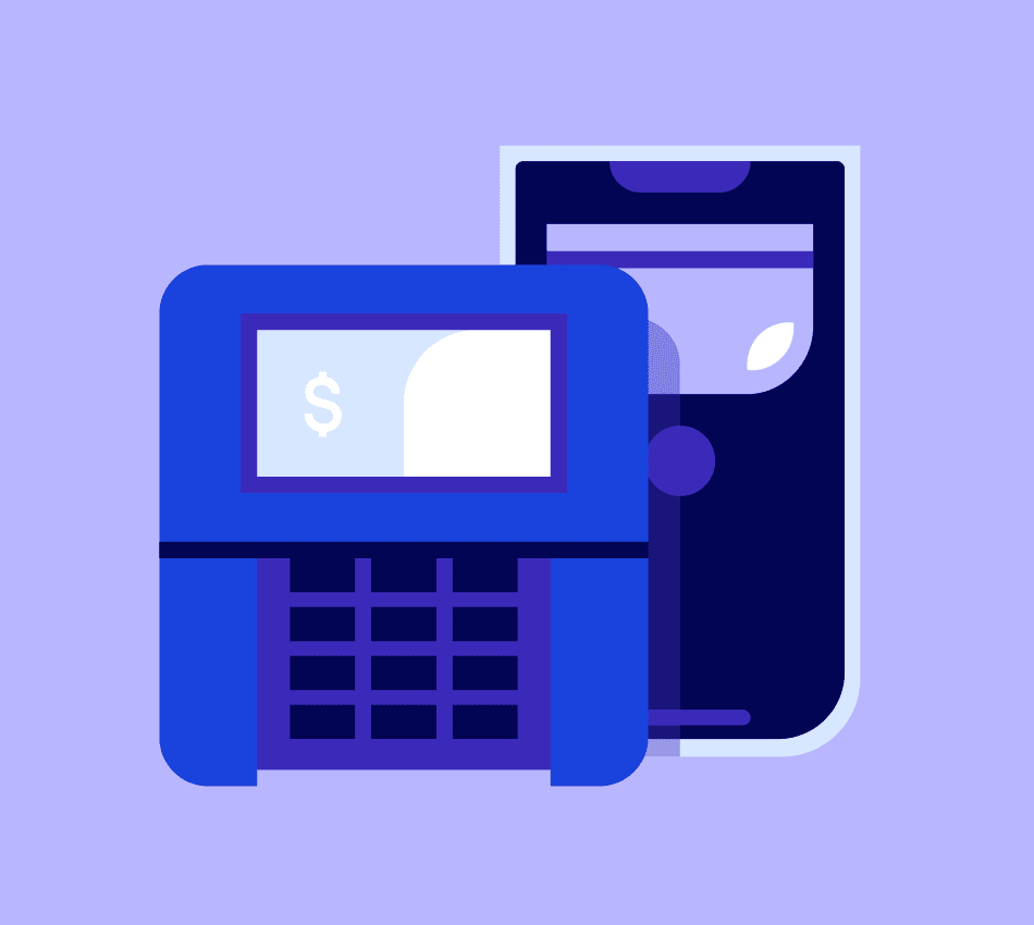 Illustration of POS terminal and card reader