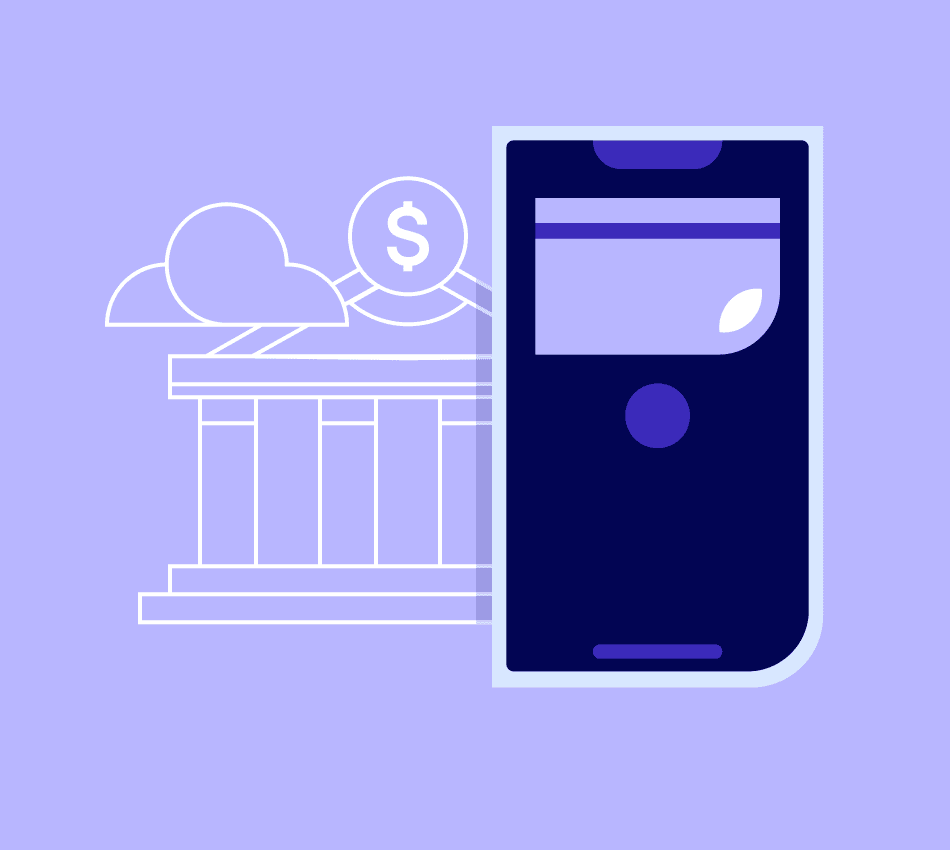 Illustration of online business banking vs traditional banks