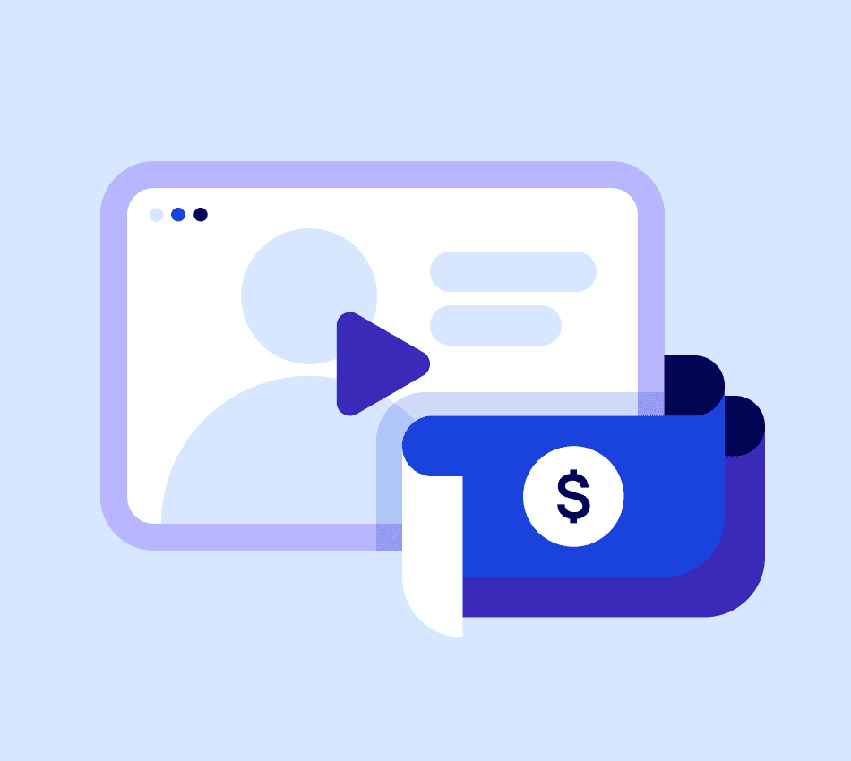 Illustration of streamlined business banking for content creators