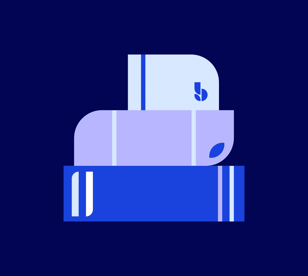 Illustration of stacked books.