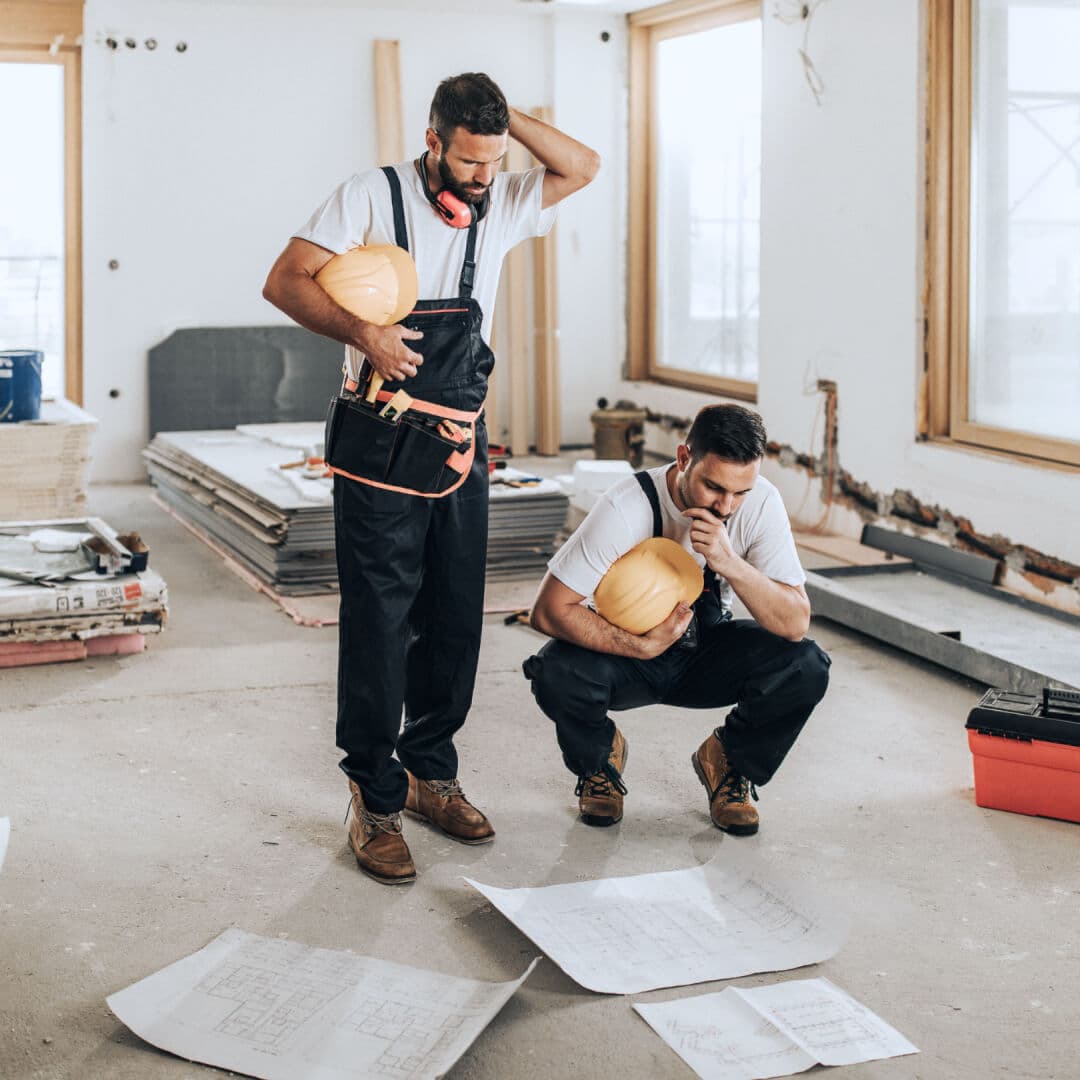 Construction workers on a project / Acquiring new clients for construction business