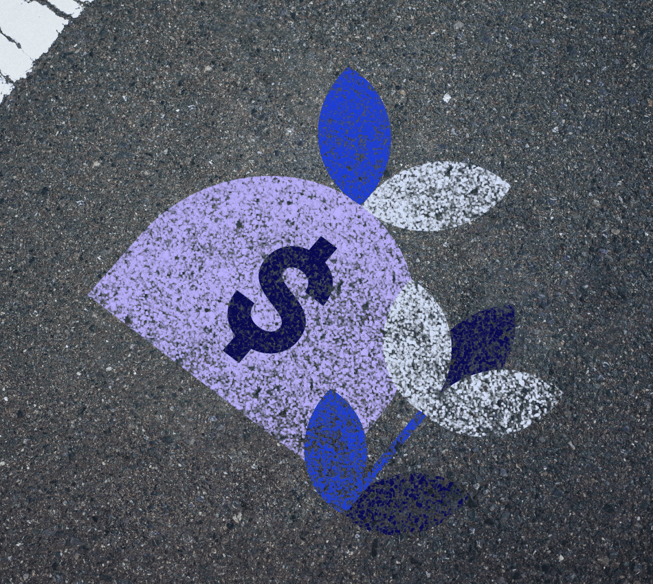 Small business guerilla advertisement painted onto the street.