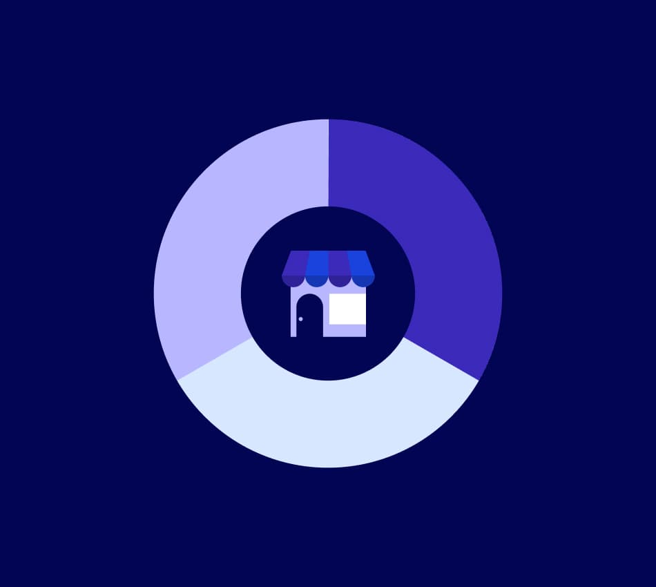 Illustration of a business ecosystem working in harmony.