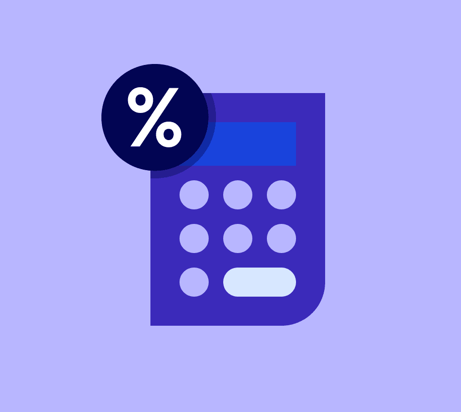 Illustration of a calculator and a percentage sign