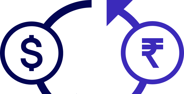 Globe with currency symbols representing international payments