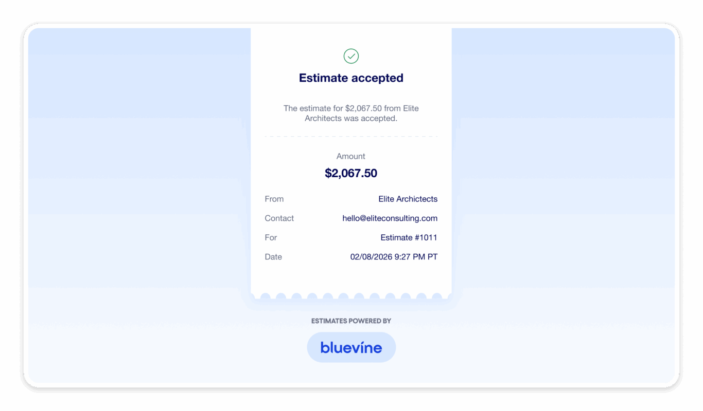 Estimate approved by customer